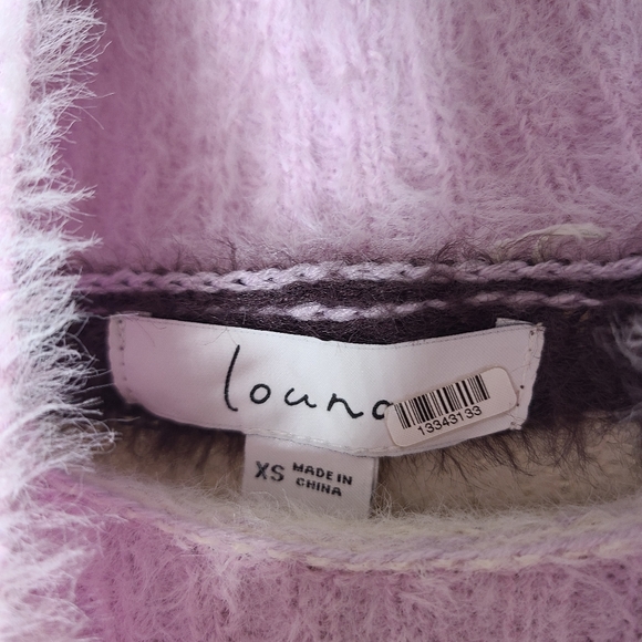 LAST CHANCE! Louna multi striped high neck purple sweater - Picture 6 of 7